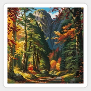 Autumn Mountains - Road to the Forest Sticker